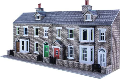 Low Relief Stone Terraced House Fronts Card Kit