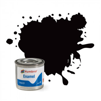 No 85 Coal Black Satin Enamel Paint (14ml)