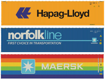 *40' Container Set (3) Hapag-Lloyd/Norfolk Line/Maersk