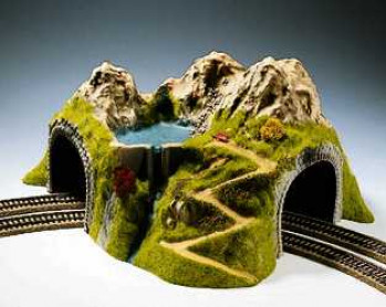 Double Track Curved Tunnel 43x41x23cm