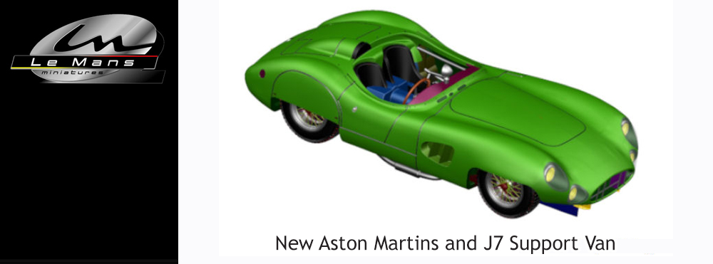 Le Mans Miniatures Aston Martins and Dunlop J7 Van 
