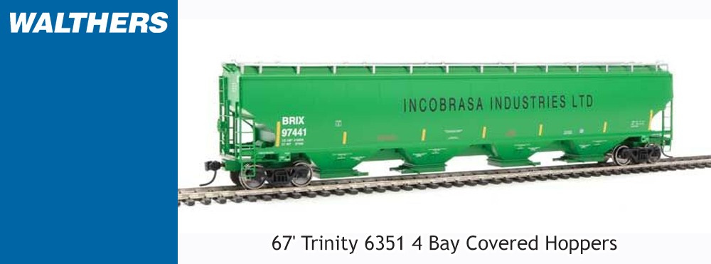 New Walthers Trinity 6351 4 Bay Covered Hoppers