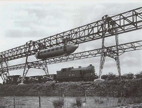 The prototype running above a goods train at Milngavie.