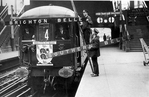 Image of The Southern Belle being renamed Brighton Belle.
