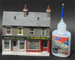 Superquick C5 Four Red Brick Terraced House and Roket Card Glue.