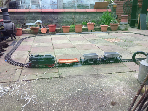 G Scale Train on Patio.