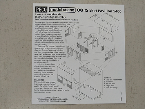 Laser Cut Kit 5401 Modelscene OO/HO Cricket Ground Accessories 