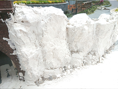 Finished, but unpainted, rock face. Finished, but unpainted, rock face.