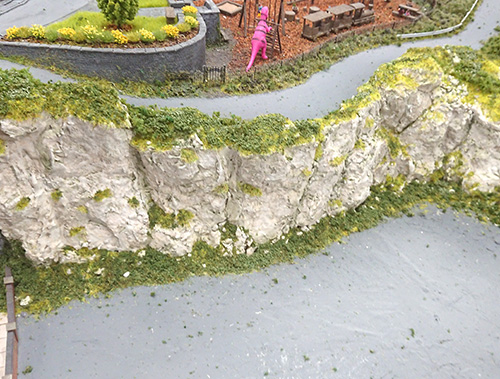 Grassed and painted rock face. Grassed and painted rock face.