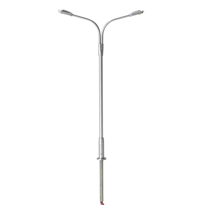 Double Arm Street Light Silver Cool White LED (3)