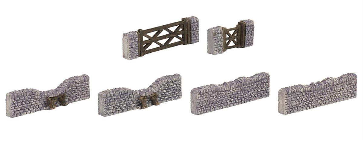 Scenecraft Dry Stone Walling and Gate (Pre-Built)