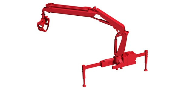 Hiab Loading Crane X-HIPRO 232 E-3 with Grab Red