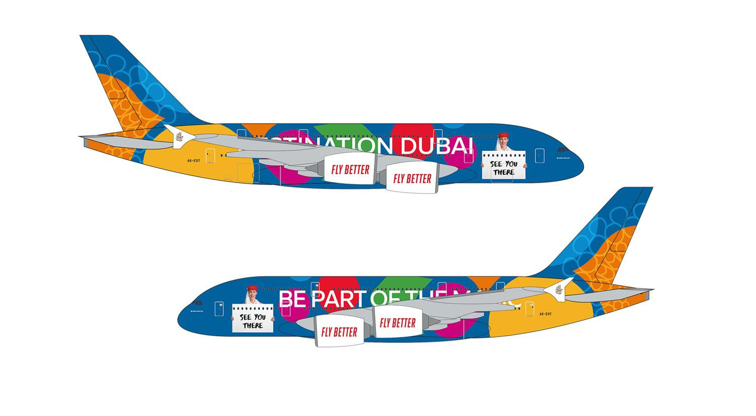 Snapfit Airbus A380 Emirates Destination Dubai (1:250)