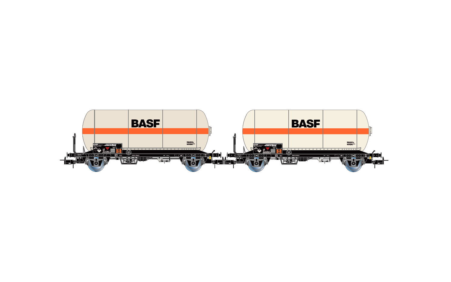 DB Zgs 2 Axle Gas Tank Wagon BASF Set (2) IV