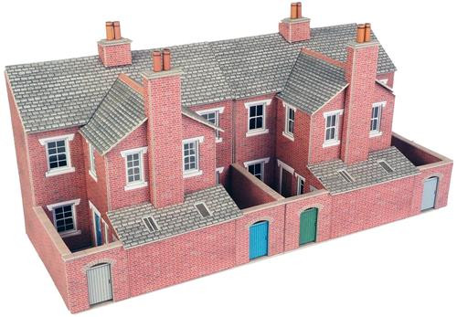 Low Relief Red Brick Terraced House Backs Card Kit