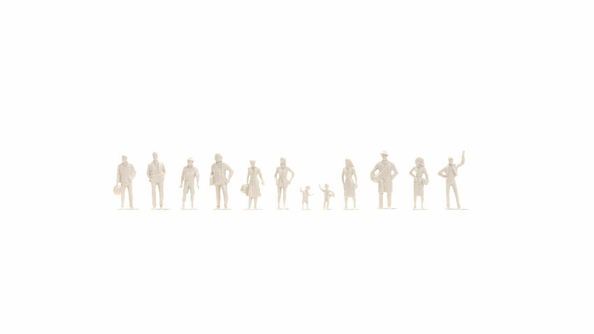 Unpainted Standing People Architecture Line Figure Set