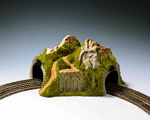 Double Track Curved Tunnel 23x22x12cm