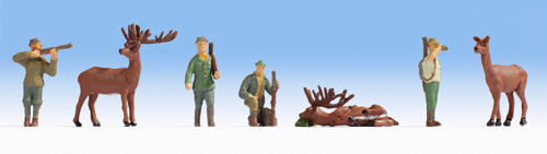 Hunters (4) and Deer (3) Figure Set
