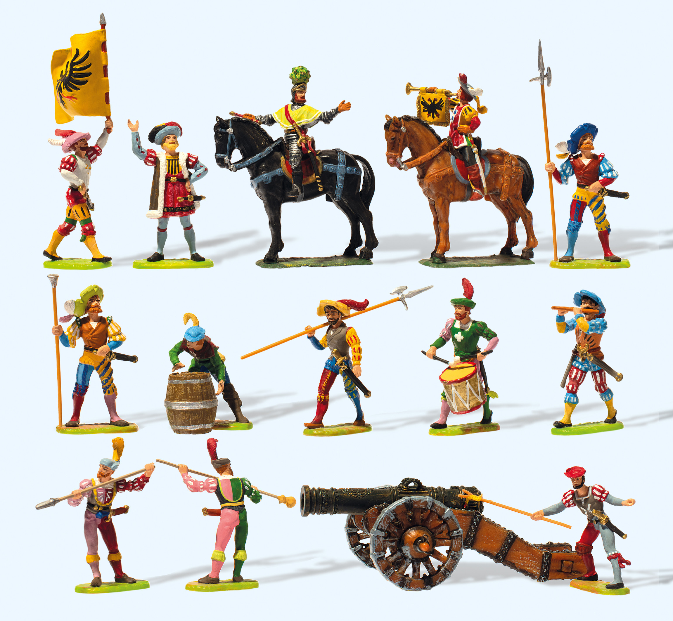 *Elastolin Mercenaries/Horsemen/Gunners Figure Set