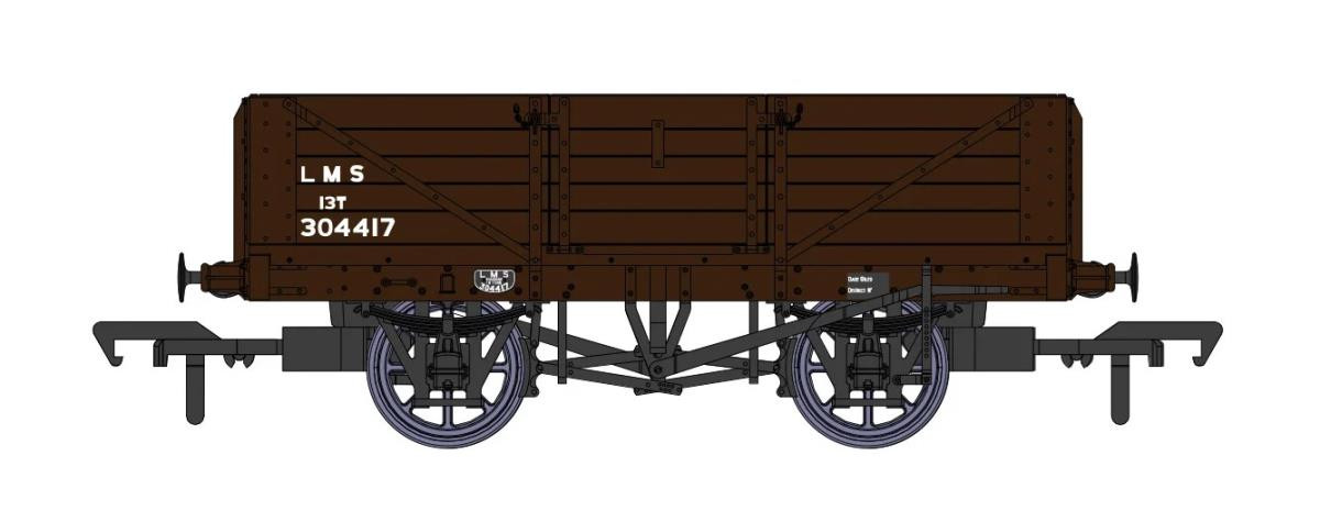 5 Plank Wagon (Diagram 1666) LMS Bauxite 304417