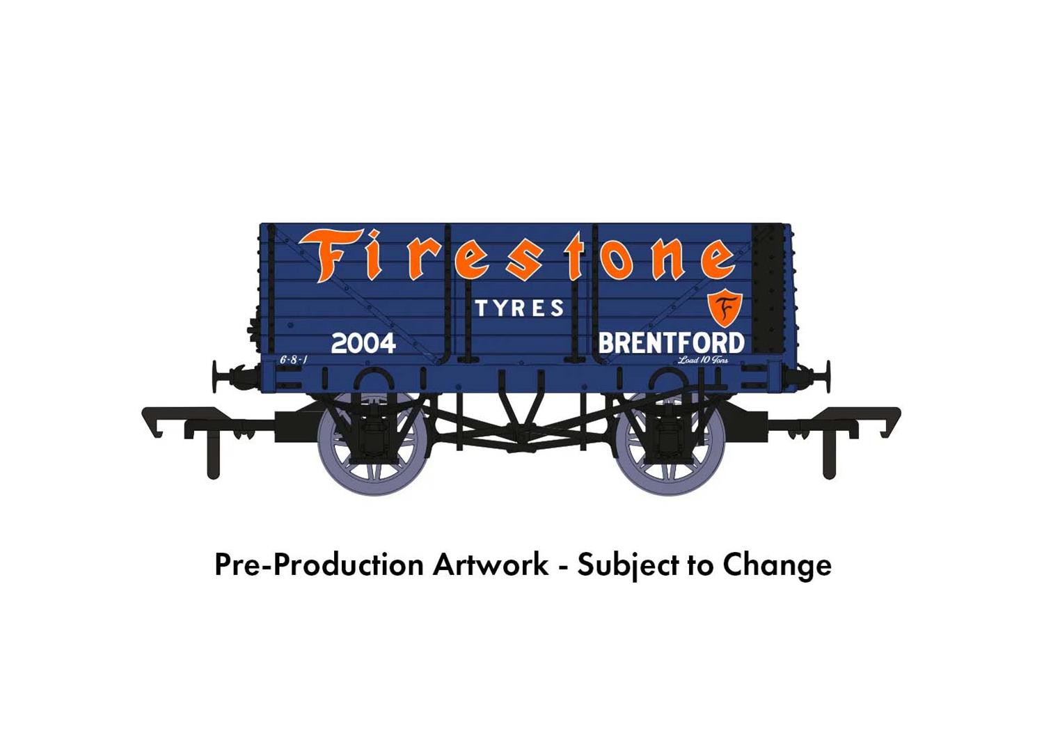 #D# RCH 1907 7 Plank Open Wagon Firestone Tyres Brentford