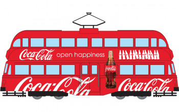Coca Cola Double Decker Tram Open Happiness