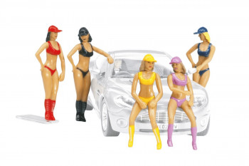 Pit Babes (2 Seated & 3 Standing) Figure Set