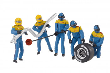 Pit Crew Blue Overalls (5) Figure Set