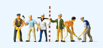 Road Workers (6) with Equipment Exclusive Figure Set