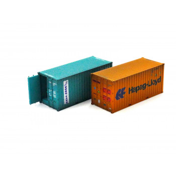 20ft Container Set (2) Hapag Lloyd/Dong Fang Weathered
