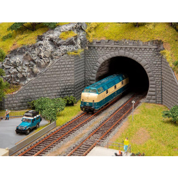 Double Track Ashlar Tunnel Portals (2) Kit I