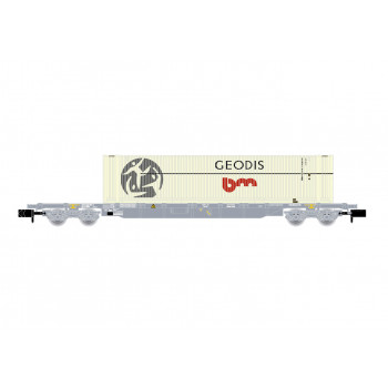 *SNCF/Novatrans Sgss Flat Wagon w/45' Geodis Container V