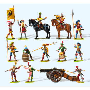 *Elastolin Mercenaries/Horsemen/Gunners Figure Set