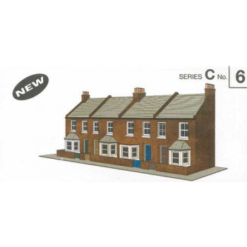 Four Red Brick Terraced Fronts Card Kit