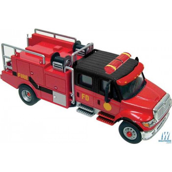 International 7600 2 Axle Crew Cab Brush Fire Truck Red