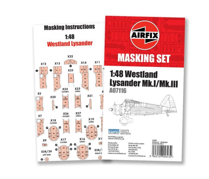 Masking Set for 1:48 Westland Lysander Mk.I/Mk.III