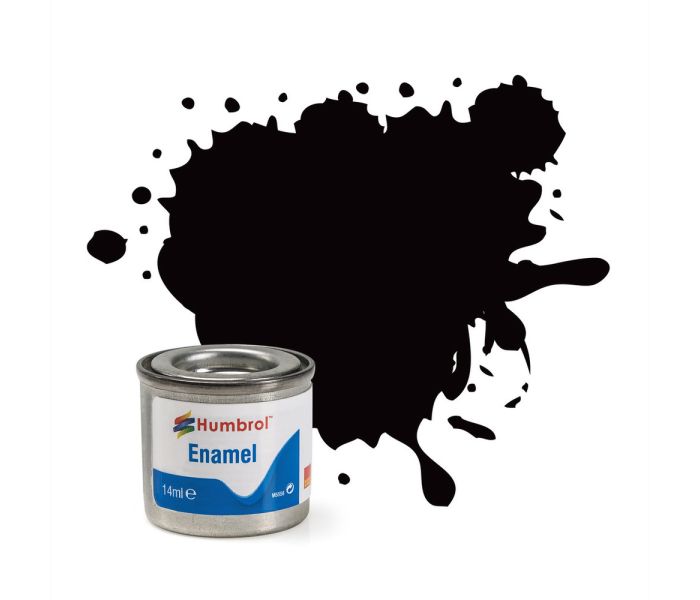 No 85 Coal Black Satin Enamel Paint (14ml)