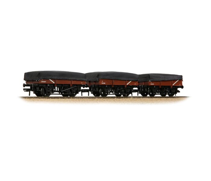 5 Plank China Clay Wagon w/Tarpaulins Set (3) BR Bauxite