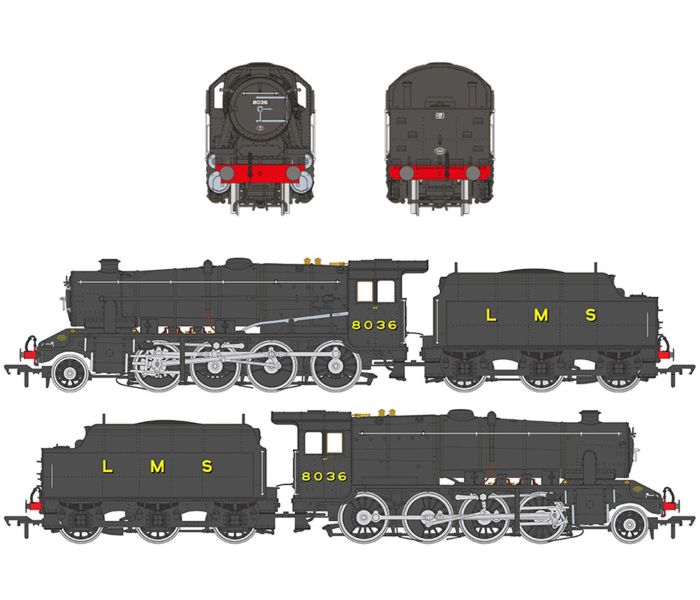 Deluxe 8F Class Riveted Tender 8036 LMS Black (DCC-Sound)