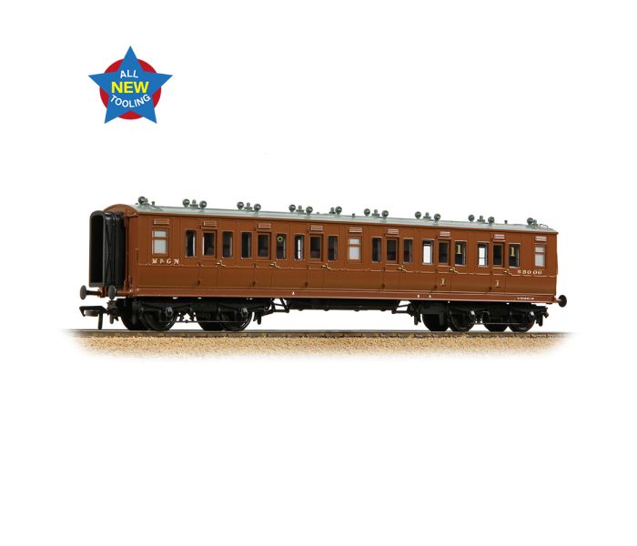 50ft Arc Roof Composite Corridor Coach M&GN Brown 83006