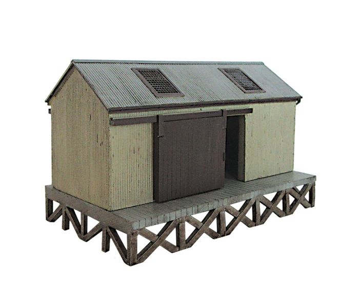 Scenecraft Corrugated Goods Shed Brown (Pre-Built)