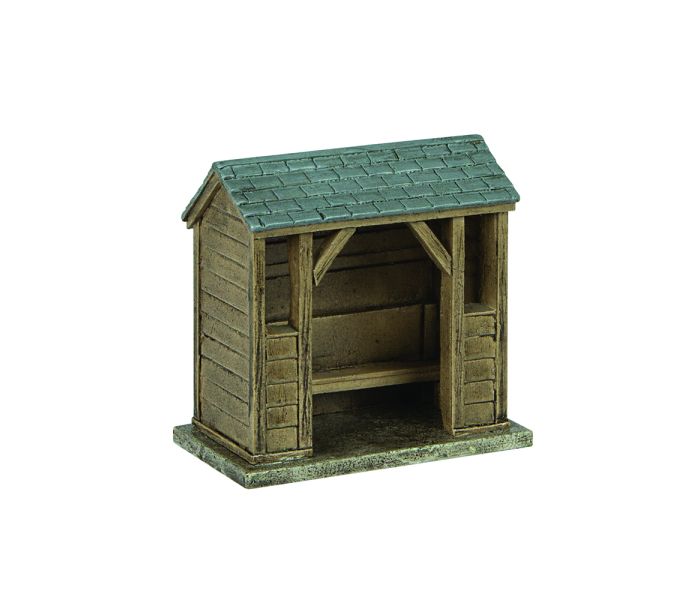 Scenecraft Wooden Bus Stop Brown (Pre-Built)