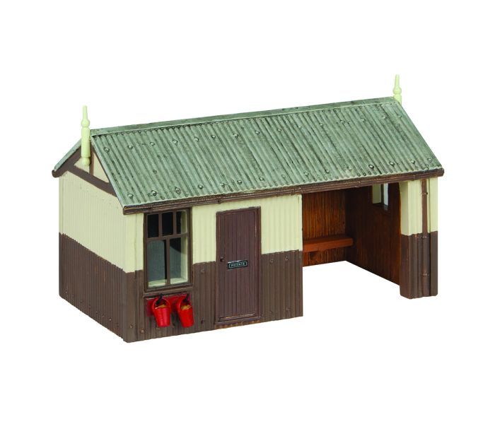 Scenecraft OO9 Platform Shelter & Office Brown (Pre-Built)