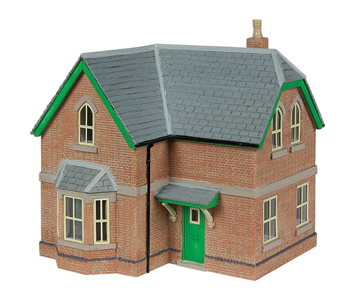 Scenecraft Railway House Green/Cream (Pre-Built)