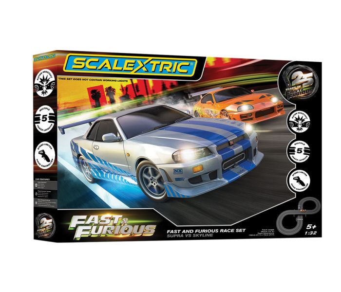 Scalextric Fast and Furious 25 Years Supra v R34 Race Set
