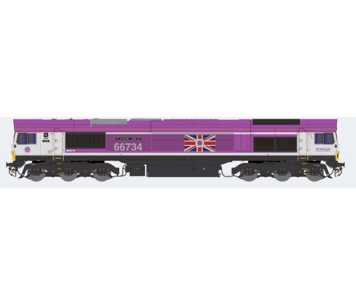 Class 66 734 'Platinum Jubilee' GBRf Pink