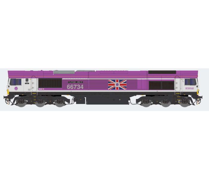 Class 66 734 'Platinum Jubilee' GBRf Pink (DCC-Fitted)