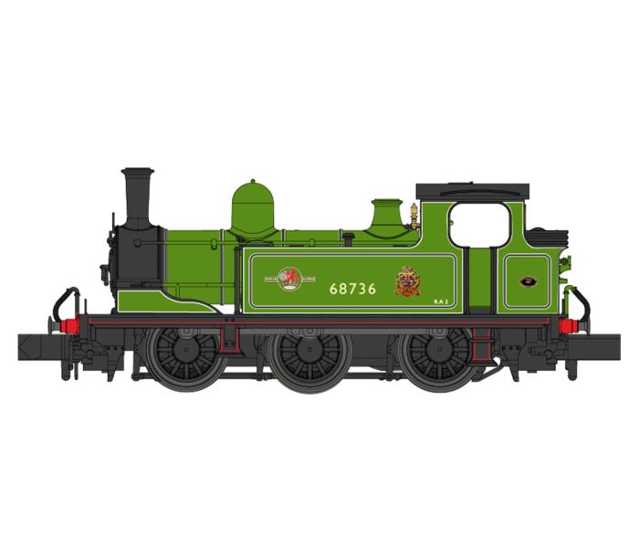 J72 Class 68736 BR Station Pilot Lined Green (DCC-Fitted)