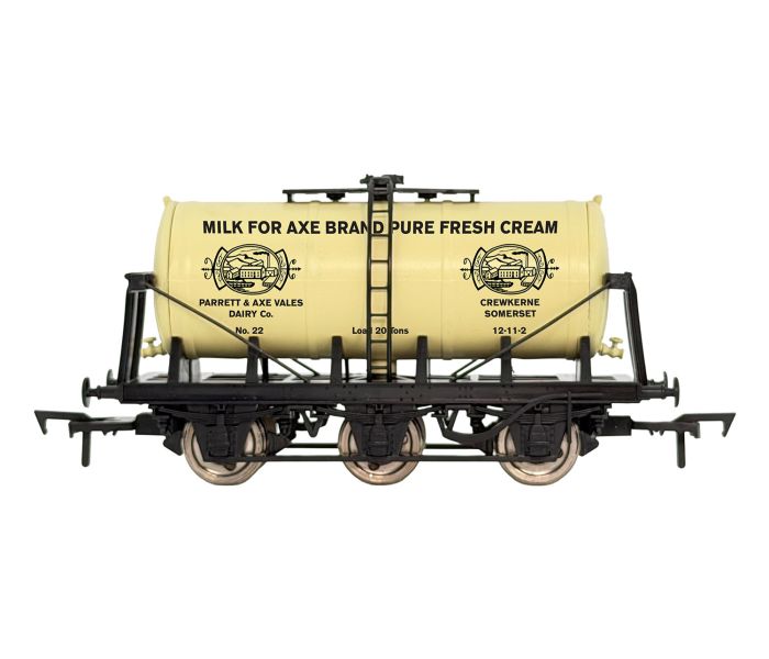 6 Wheel Milk Tank Axe Brand Cream Weathered