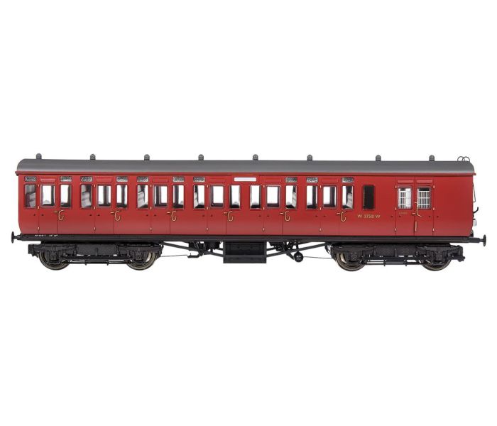 GWR Toplight Mainline City BR Maroon 2nd Brake 3758 S6